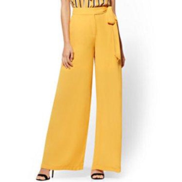 New York & Company Pants - New York & Co Gold Palazzo Pant w/Side Tie - NWT